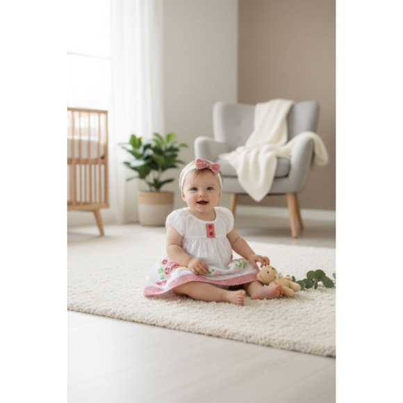 New Baby Girl Dress Set with matching headband underwear size 0 to 3 months - Picture 2 of 3